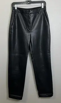 Aritzia Babaton Faux Leather Pant Black Size 8