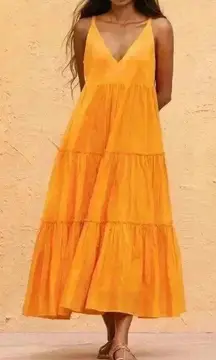 🆕And Now This Plus-Size Tier Light Orange Maxi Dress 0XL🆕