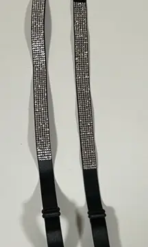 Black Diamond Bra Straps Hosiery Lingerie Fashion Accessory Matching Pair Set of 2 💎