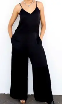 SILKY STARK X BLACK JUMPSUIT SLEEVELESS TANK SZ L ClASSIC BOHO BEACHY