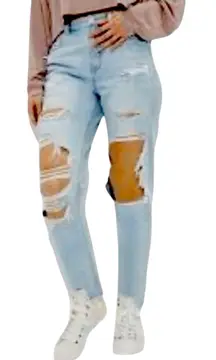 American Eagle Distressed Mom Jeans Size 0 – Ripped Straight Leg