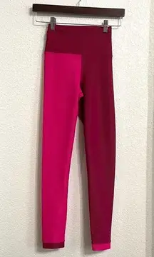 Beach Riot  Womens Athletic Leggings Pink Two Tone Ribbed Size XS