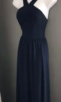 Lulus Navy Blue Formal Party Gown Maxi Dress Womens size Small