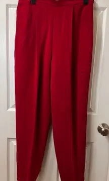 Chaus Red‎ Silk Pleated Trousers Elegant Formal Wear Size 14