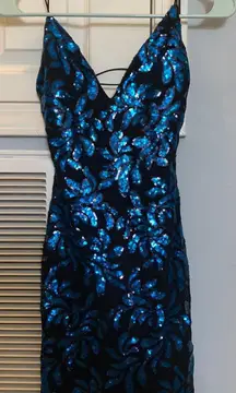 Blue Sequin Formal Dress