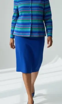 VTG ADRIANA PAPELL 100 % SILK Two Piece Skirt Suit size 12