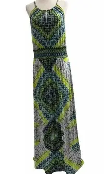 London Times Multicolor Geometric Maxi Dress Women's Size 12 | 3-514