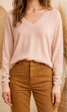 Zadig & Voltaire Brumy V-Neck Cashmere Sweater in Light Pink