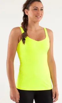Lululemon Optimal Double Strap Cutout Back‎ Tank Top in Ray Neon Yellow Size 4