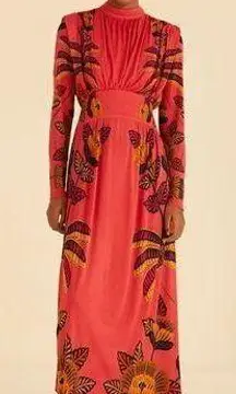 FARM RIO Blush Living Bloom High Neck Maxi Dress, Size X-Small, $265