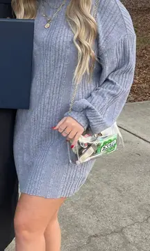 Gray sweater dress