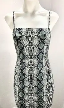 Salty grey snake print bodycon dress