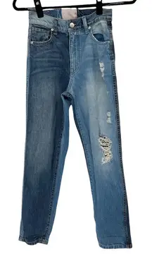 Revolve Revice Contrasting‎ Shades Distressed High Rise Jeans