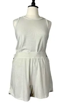 A New Day Target Short Tank Set Terry Elastic Waist Cream Women’s Size XL/1X
