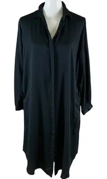 Neu Nomads Black Tencel Shirt Dress Minimalist Sustainable Travel Small