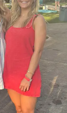 Lizard Thicket Dress Red mini