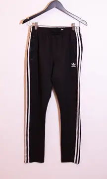 Adidas Women's Mid Rise Pull On Ankle Crop Three Stripe Athletic Track Pants S