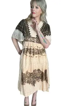 Jerell of Texas 1970s Vintage Bohemian Butterfly Dress