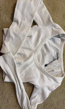 Garage Crop Long Sleeve White