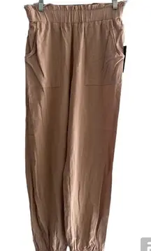 NWT Doe & Rae paper bag waistband patents with pockets S 100% cotton