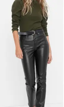 NWT GIBSON LATIMER Classic High Rise Skinny Fit Faux Leather Pants in Black