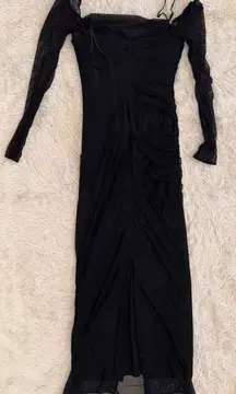 NWOT House of CB  Katarina Black Corset Lace Mesh Long Sleeve Gown Sz XL