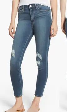 ARTICLES OF SOCIETY Heather High Rise Ripped Crop Skinny Jeans Dark Wash Cropped