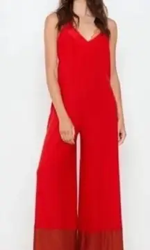 NWT We are HAH Jump To It Red Jersey Jumpsuit Pants