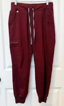 Figs Womens Burgundy Zamora Jogger Scrub Pants Size X Small Petite Workwear