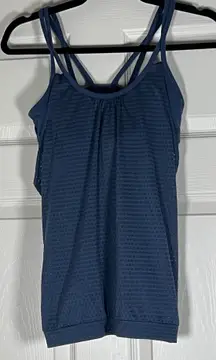 Athleta Women’s Indigo Dot Invigorate Built-In-Bra Racerback Athletic Tank XS