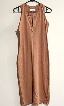 NEW MATE the Label Orange/Brown Avery Midi Tank Dress (FLAWED) -XS