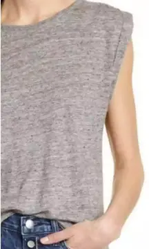 Frame Denim Melange Slub Knit Cap Sleeve Shirt Grey Size Small #LWTS0788