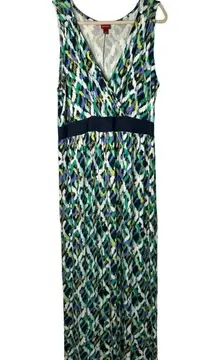 Merona Ladies Long Maxi, Sleeveless, V Neck Multicolored Summer Dress Size 1