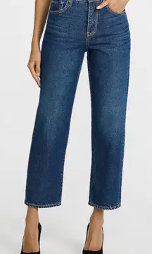 Express High Waisted Medium Wash Relaxed Straight Ankle Jeans Size 8