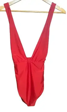 Aerie Red Tie Back Full‎ Coverage One Piece Swimsuit Size Medium