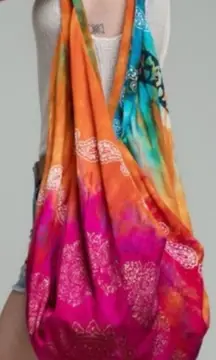 Multicolored Boho Tote Bag Summer Beach Resort Style Casual Colorful