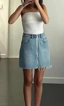 ZARA Zippered Denim Mini Skirt