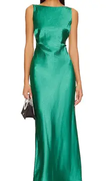 Emerald Low Back Maxi Dress