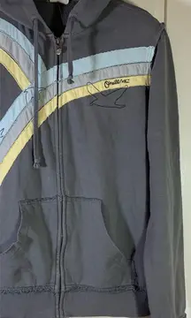 O'Neill Surf Zip Up Hoodie Womens XL Gray‎ Sun Graphic Embroidered Coastal