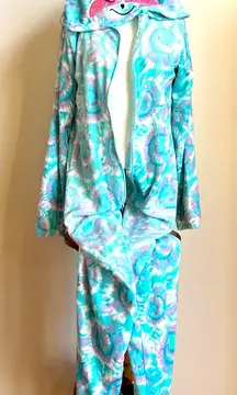 Bobbie Brooks sloth onesy zippered sloth sleep wear hoodie fuzzy furry