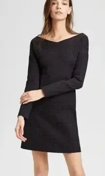 Theory Body Con Houndstooth Jacquard Plaid Sheath Dress Dark Currant small NEW