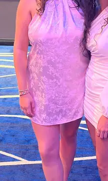 Halter Plunge Back Dress