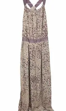 NEW W118 by Walter Baker Betsy Maxi Dress Abstract Brown Khaki Print Size Medium