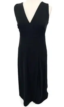 Birdy Grey  Shamin Black Crepe Maxi with Slit Bridesmaid Dress Sz L