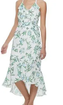 Disney  PRINCESS RUFFLE MIDI RACER BACK FLORAL DRESS SIZE SMALL