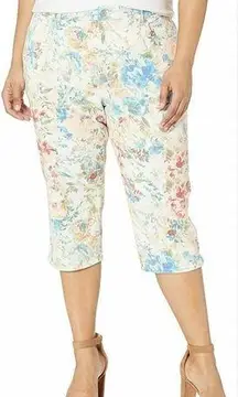 NWT Gloria Vanderbilt Women’s Amanda Capri Floral Jeans 10