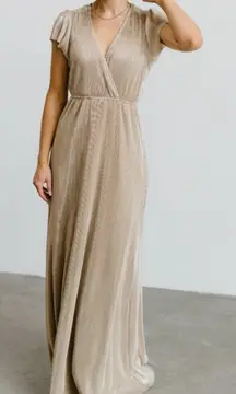 NWT Baltic Born Athena Ribbed Maxi Dress Women's Gold Size Small