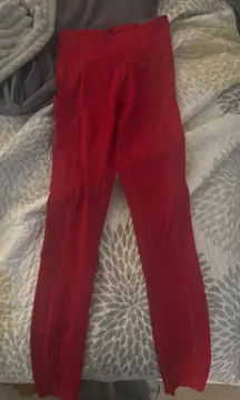 Red Lululemon Align High-Rise Pants 25"