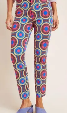 Anthropologie Essential Slim‎ Trouser Pant in Mod Floral Retro Print