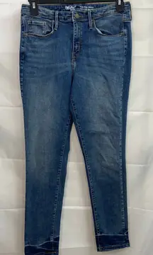 Mossimo women's blue medium wash power‎ stretch high rise skinny denim jeans 12